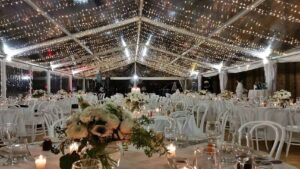 Marquee Decorated With Fairy Lights — Party Supplies in Wagga Wagga, NSW
