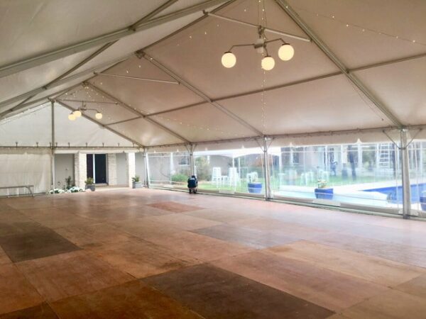 Large Marquee With Wood Flooring — Party Supplies in Wagga Wagga, NSW