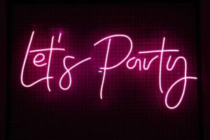 'Lets Party' Neon-Sign — Party Supplies in Wagga Wagga, NSW