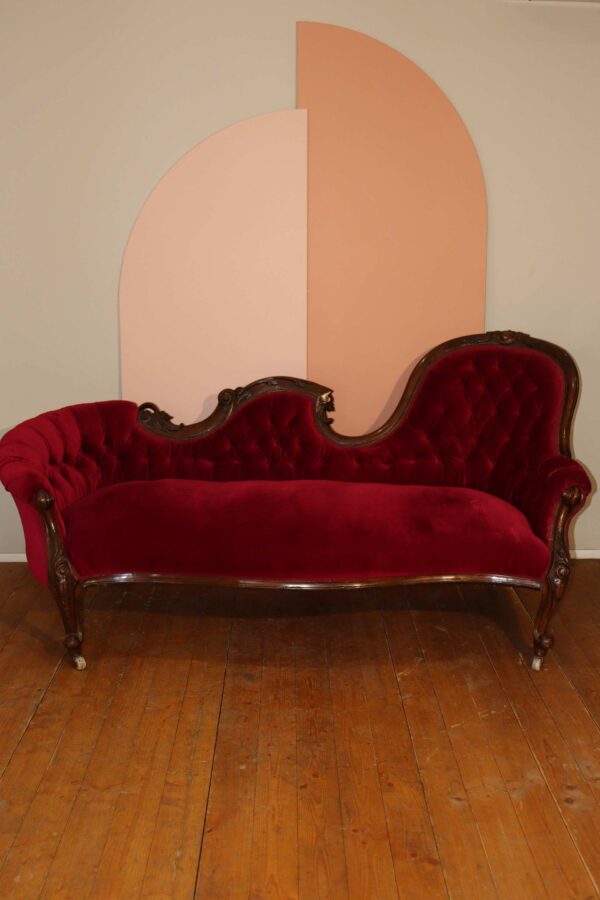 Red Vintage Sofa — Party Supplies in Wagga Wagga, NSW