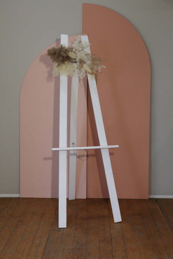 White Easel with Flowers — Party Supplies in Wagga Wagga, NSW