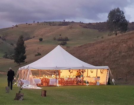 Marquee Set Up In Field — Party Supplies in Wagga Wagga, NSW