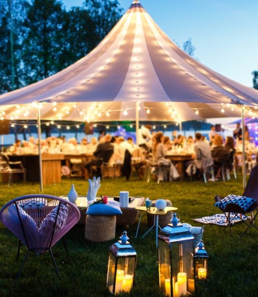 Wedding Tent With Fairy Lights — Party Supplies in Wagga Wagga, NSW